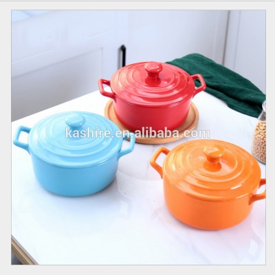 Glazed ceramic cookware cooking pots with handle stew pot