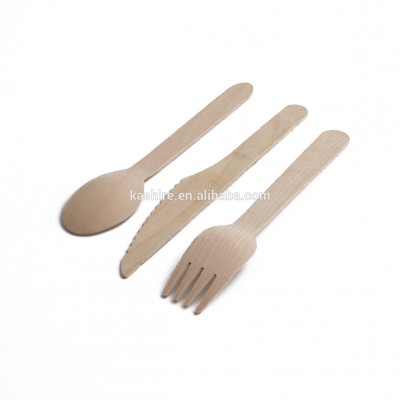 2019 Wooden Eco-friendly Disposable party Utensils Travel cutlery set spoon fork knife